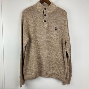 Chaps size Medium Men’s Tan Brown Mock Neck Pullover Sweater
